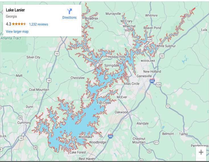 lake-lanier-fishing-map-near-me
